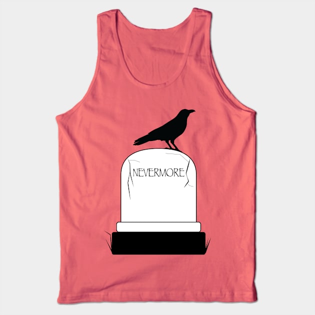 Nevermore: Poe Raven and Grave Tank Top by PenguinCornerStore